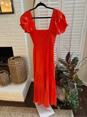 Tory Burch Orange Smocked Maxi NWOT